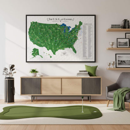 Canvas - Top US Golf Courses Travel Map with Pins
