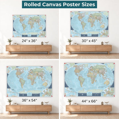 Blue Oceans World Canvas Poster - Multiple Sizes