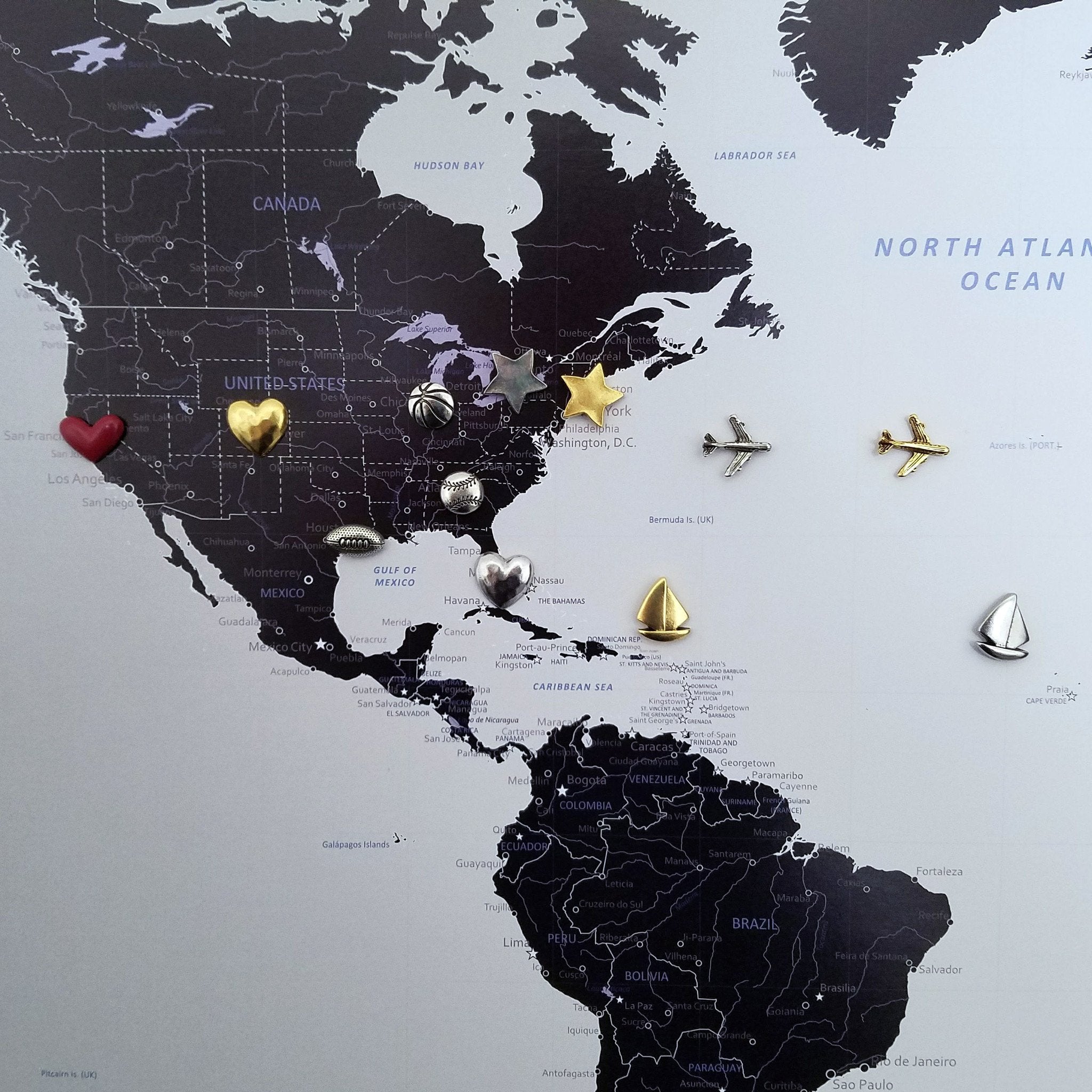 Map Marker Push Pins, Cute Map Pins