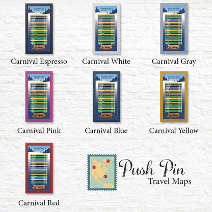 Colorado Ski Resorts Bucket List Shown in Premium Carnival Frames