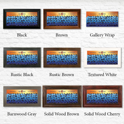 Colorado 14ers Blue and Orange Color Option Shown in Standard Frame Options