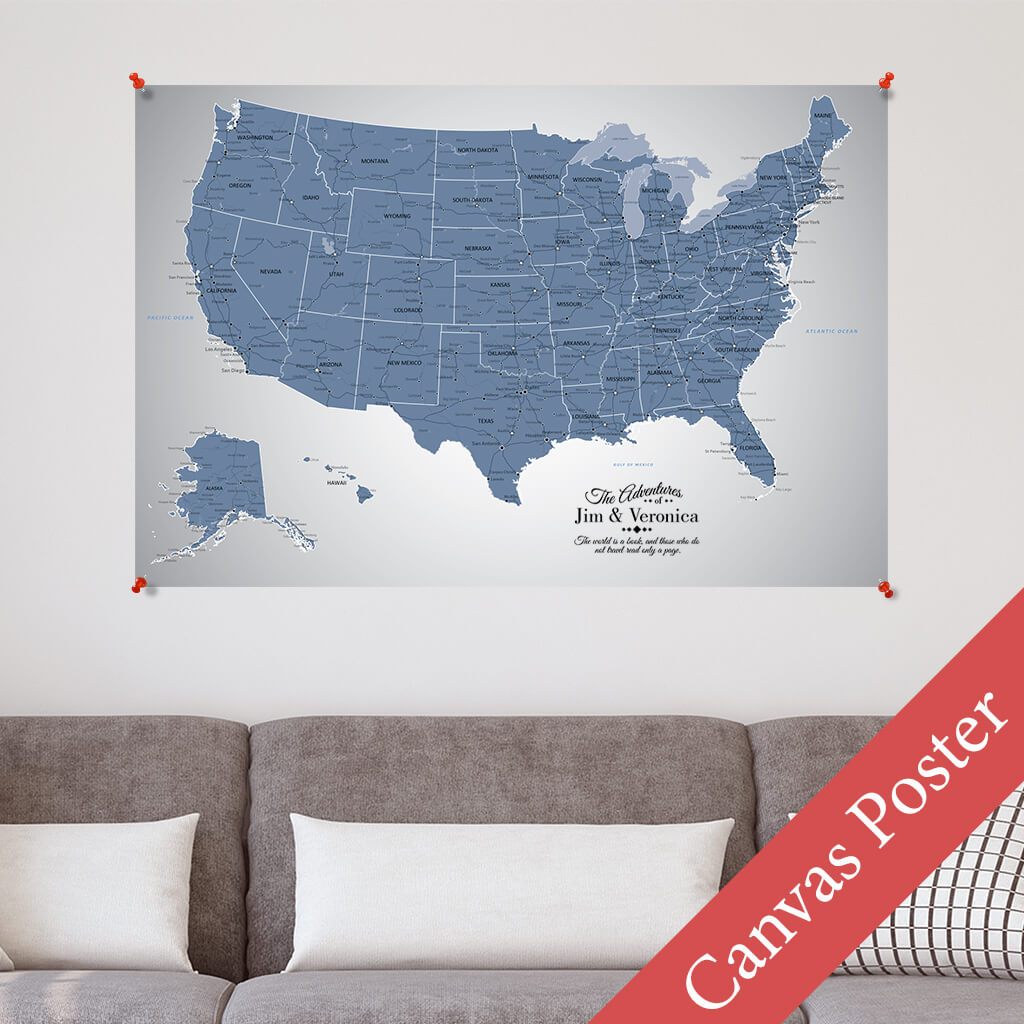 Blue Ice USA Canvas Poster