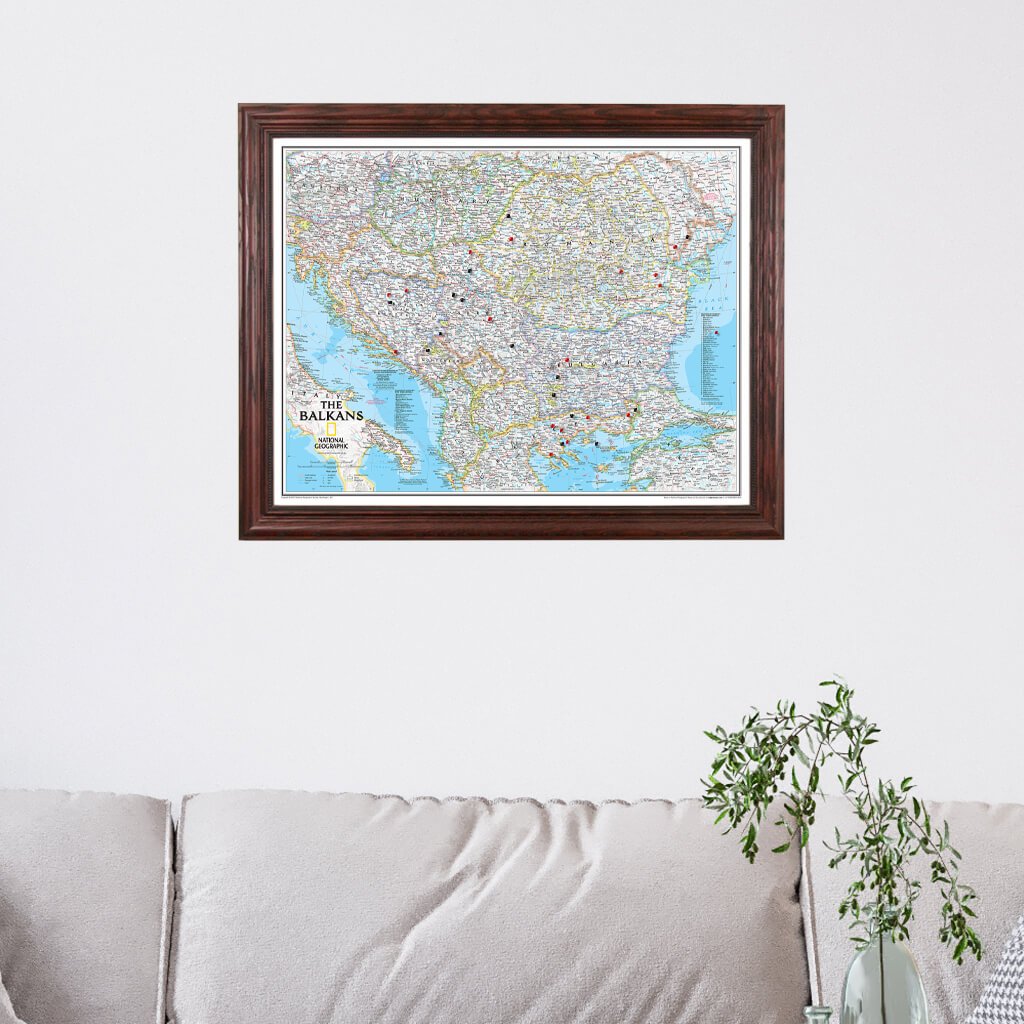 Classic Balkans National Geographic Push Pin Travel Map with Pins