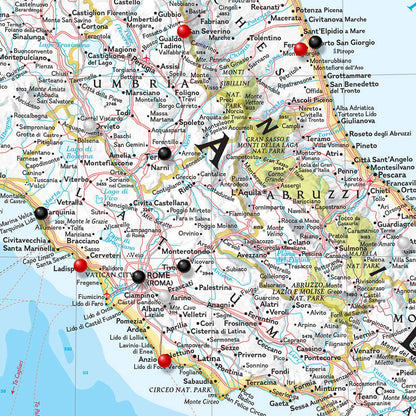 Closeup of Classic Italy Map