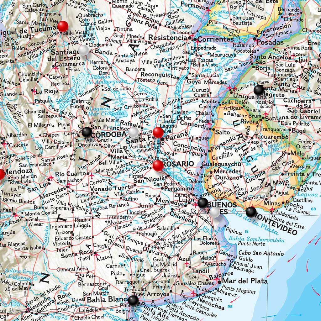 South America Map Closeup 