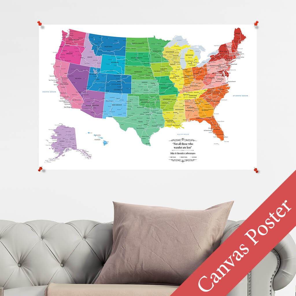 Colorful Usa Canvas Poster