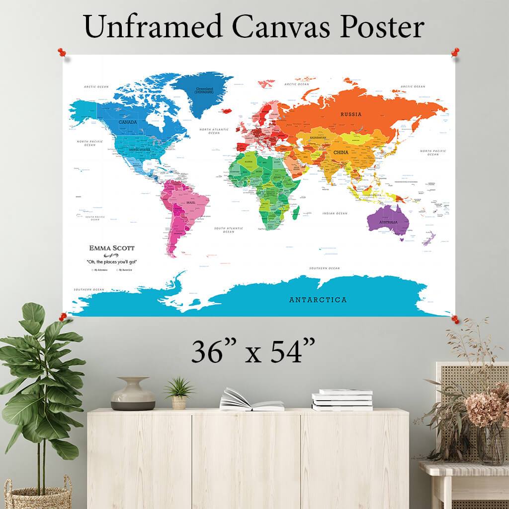 POSTER World Map Colors