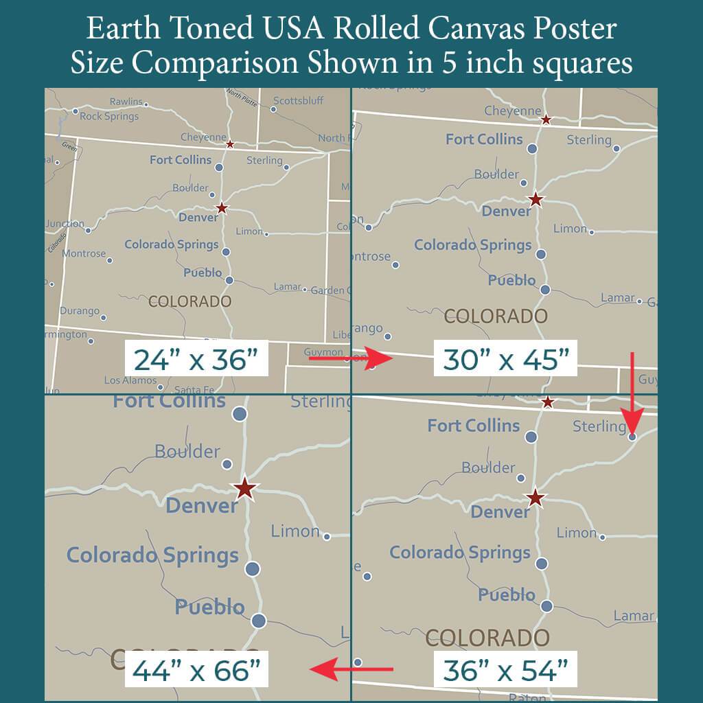 Font Size Comparison on 4 Poster Sizes