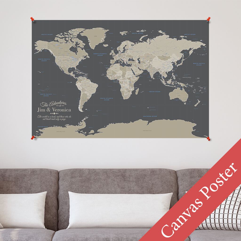 Earth Toned World Canvas Poster