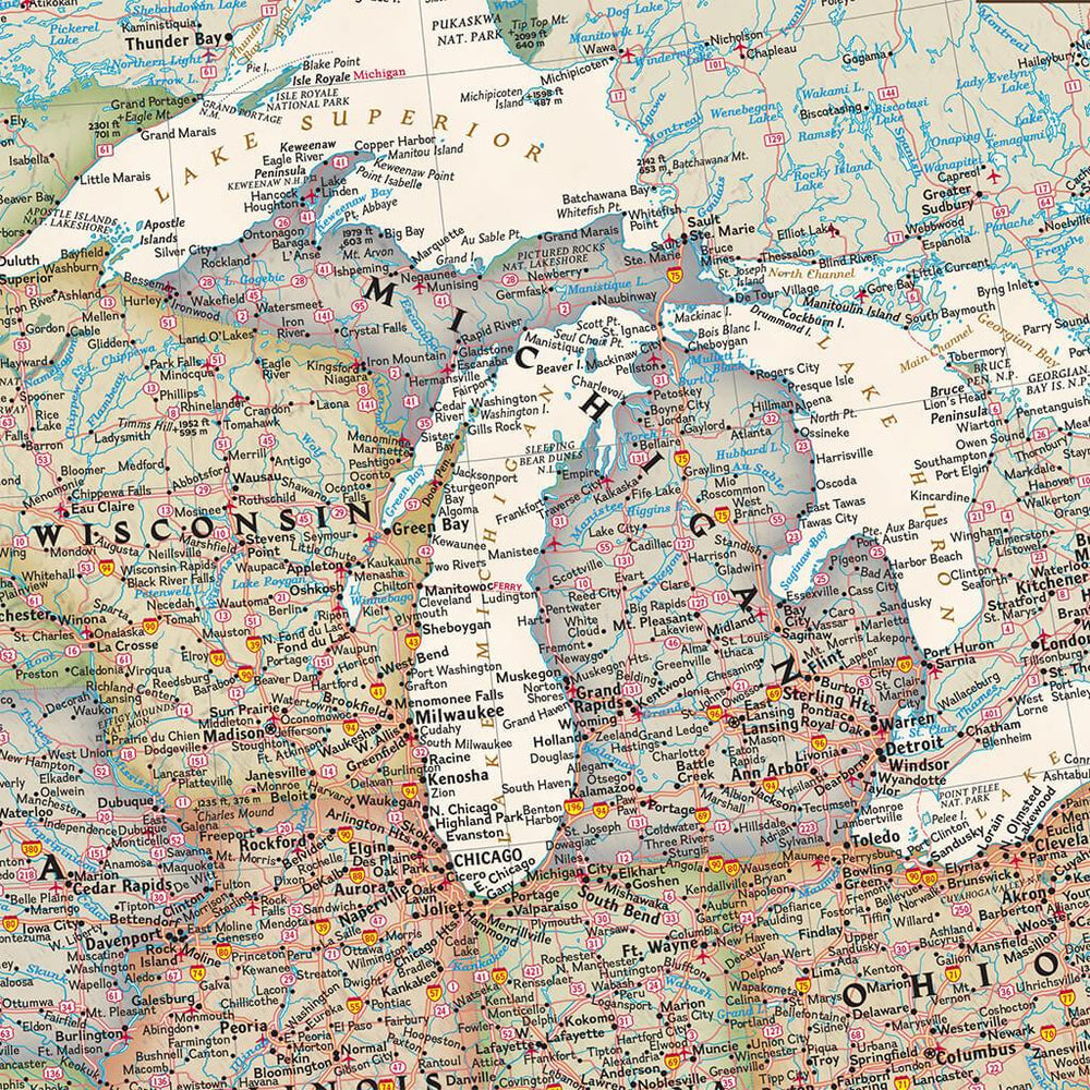 Canvas USA Executive Map | National Geographic Travel Map | Unframed ...