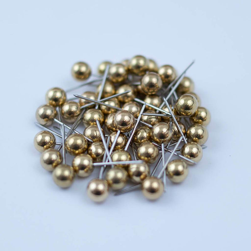 400PCS 4MM Map Tacks Push Pins with Gold Round Head Steel Point for Bulletin  Board Fabric Marking Push Pins with Box