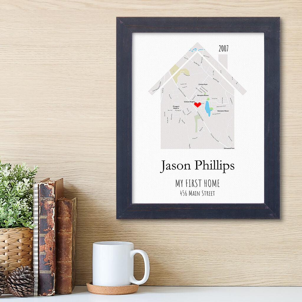 My First Home Canvas Art in Carnival Espresso Frame