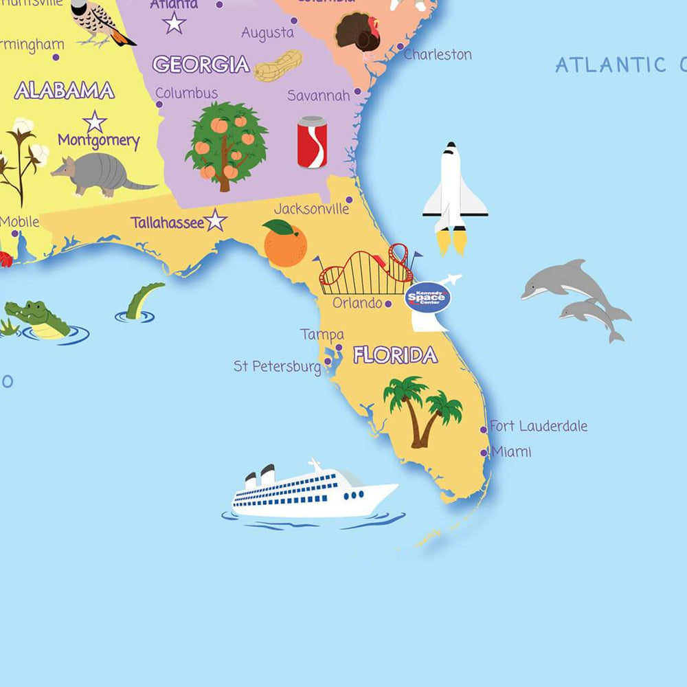 3-Panel Canvas Map | Map Print For Children | Kids Map on Canvas – Push ...