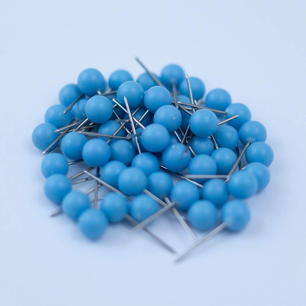 Light Blue - Push Pin Travel Map Pins - Pack of 50