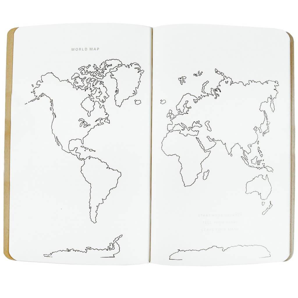 Premium Leather Travel Notebook  Travel Journal with Templates - Push Pin  Travel Maps