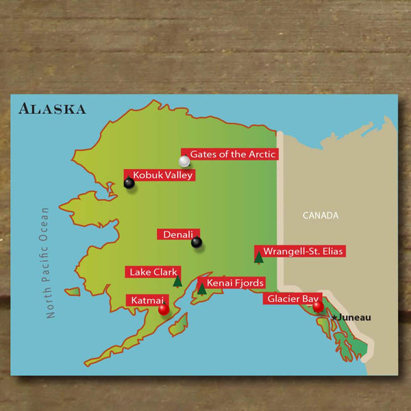 National Parks Push Pin Map – Modern Map Art