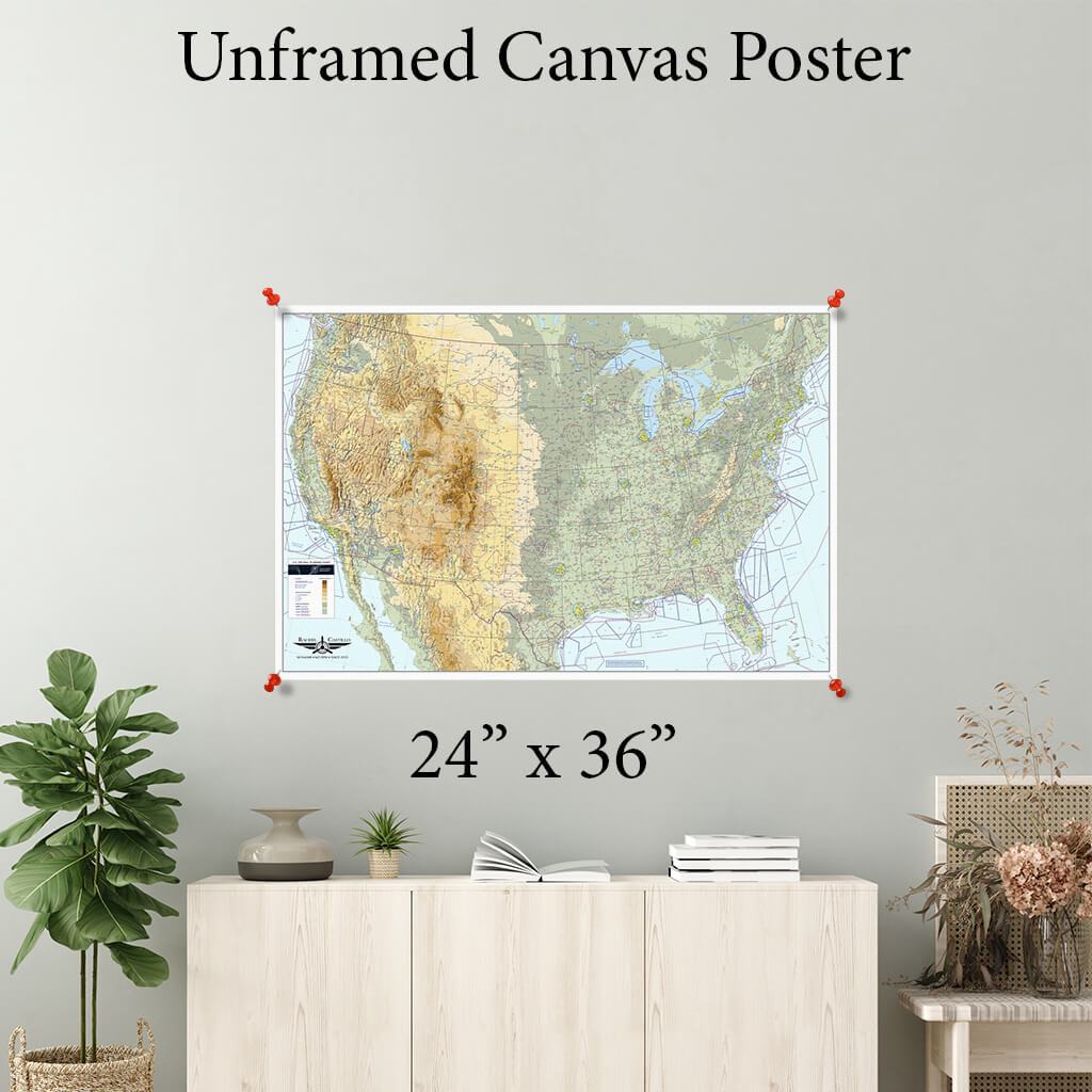 USA VFR Planning Map Canvas Poster 24 x 36