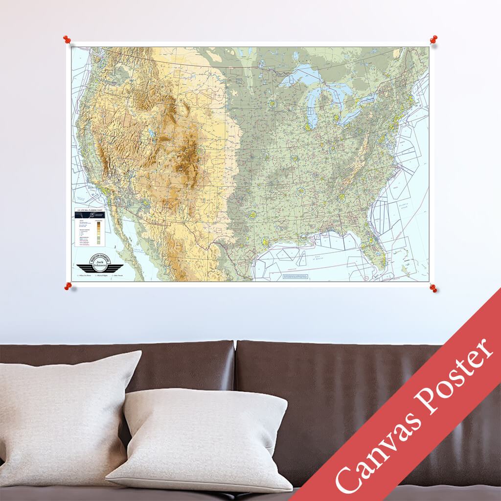 USA VFR Planning Map Canvas Poster