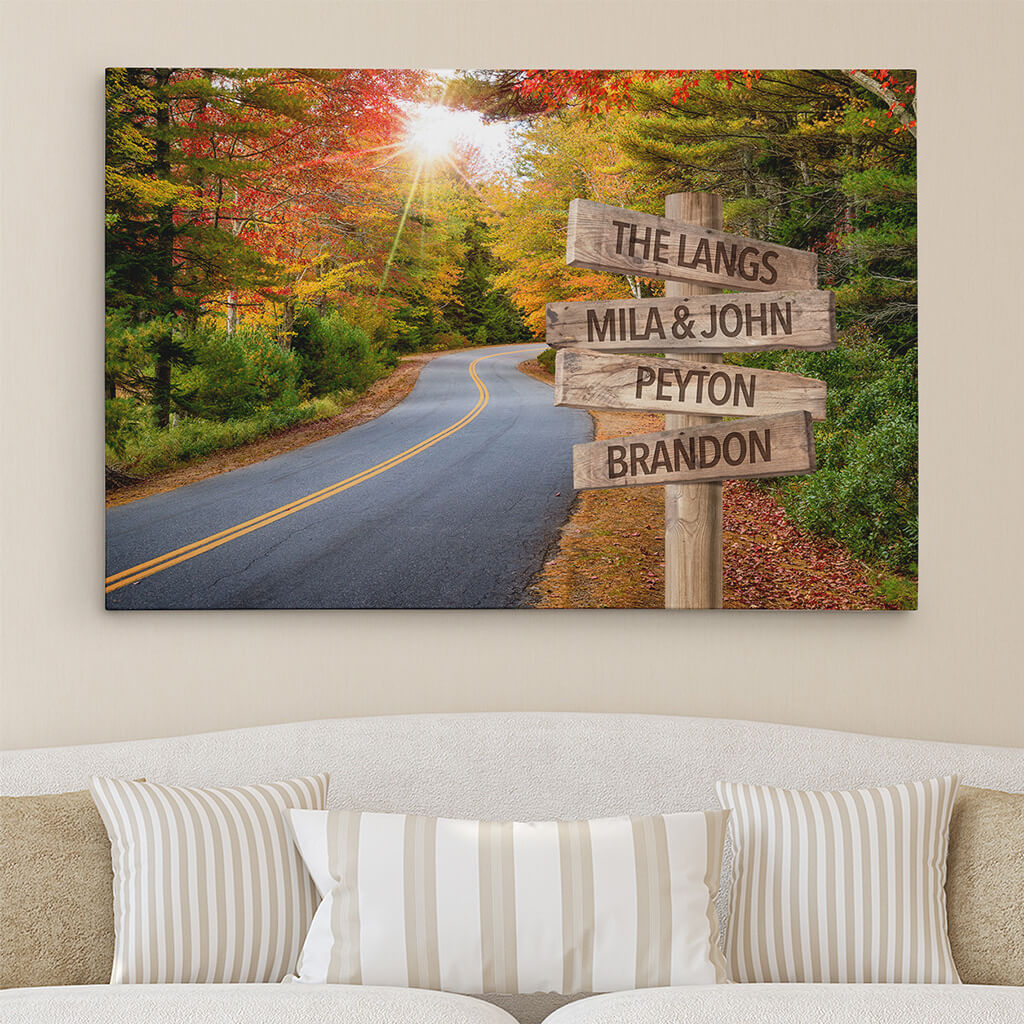 Autumn Road Sign Art - 30x45 - color