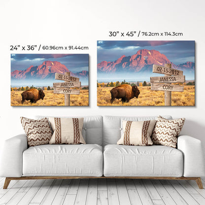 Bison Sign Art - Size comparison