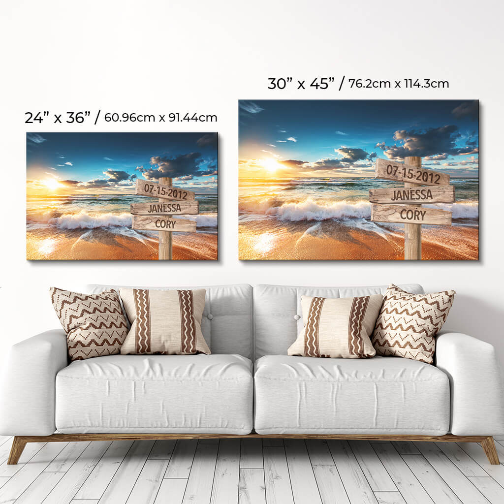 Ocean Wave Sign Art - Size comparison