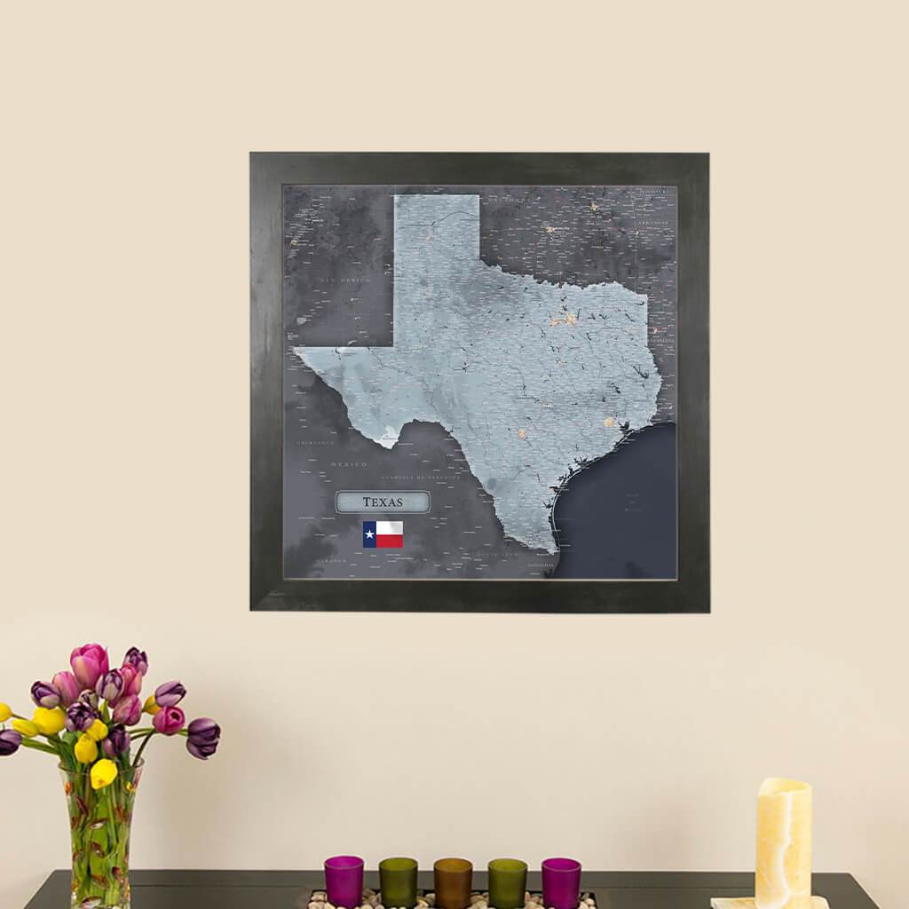 Push Pin Travel Maps Texas Slate Travelers Map with Pins Main Image
