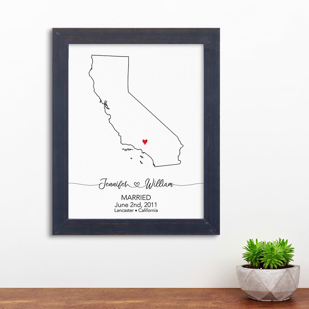 California State Map Art - Carnival Espresso Frame