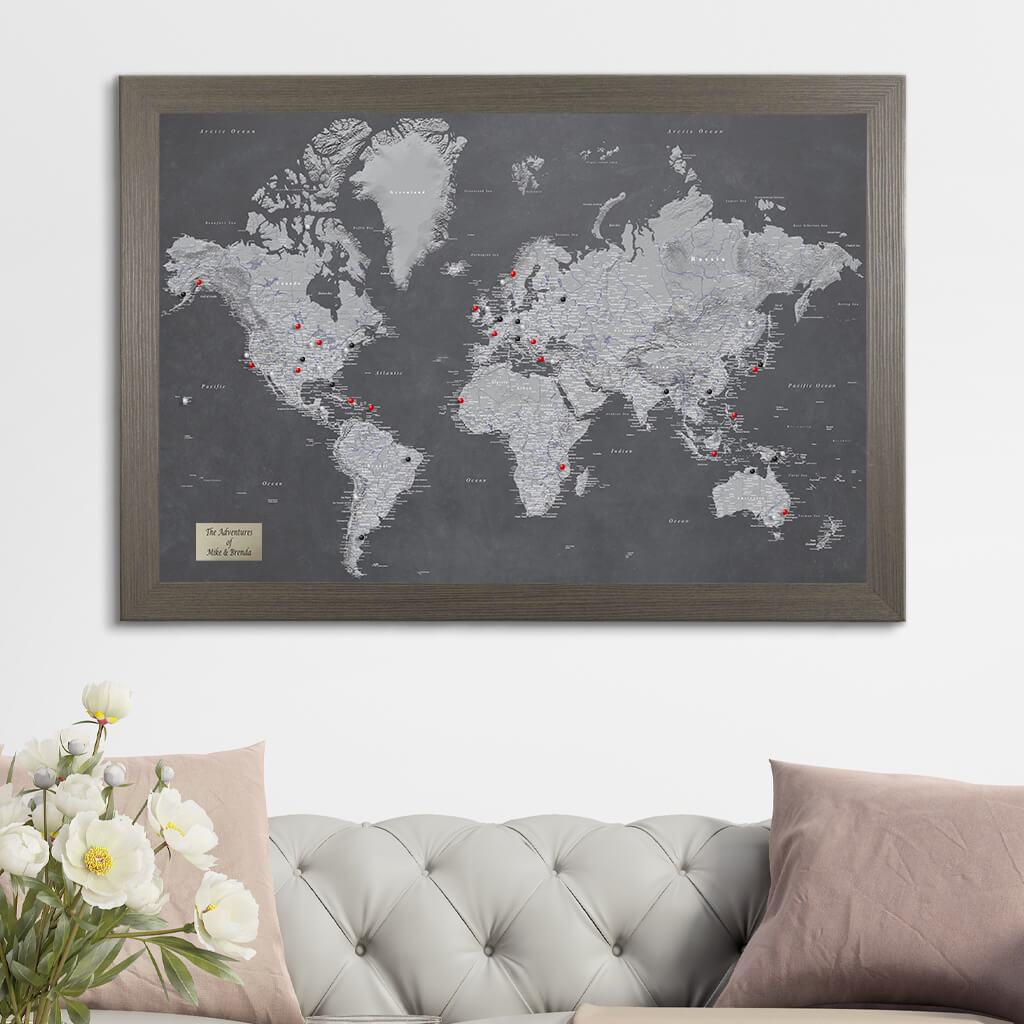 Stormy Dreams World Push Pin Travel Map with Pins