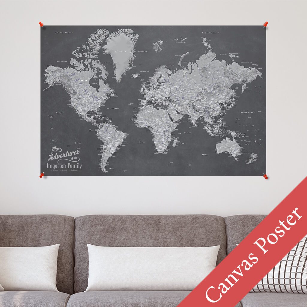 Stormy Dream World Canvas Poster Map
