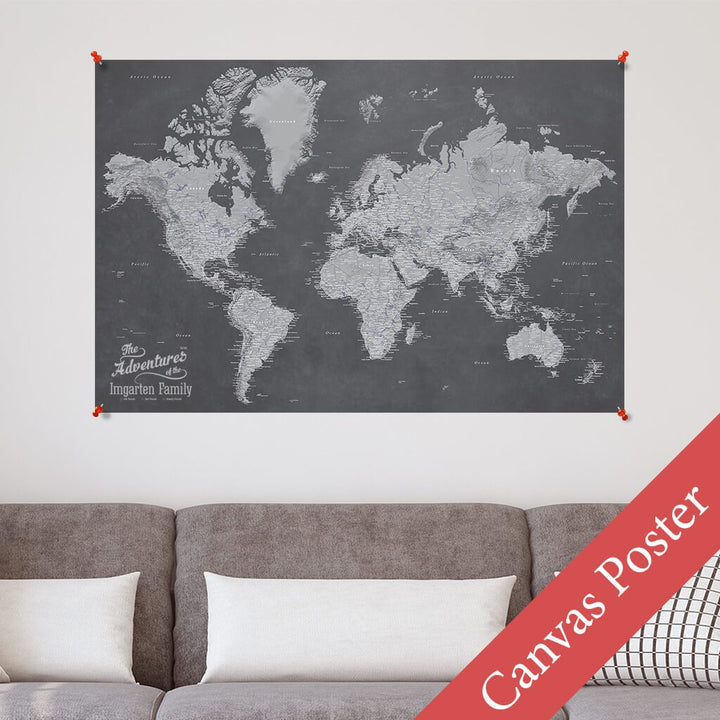 The Perfect Wedding/Anniversary Gift: A Push Pin Travel Map – Push Pin ...