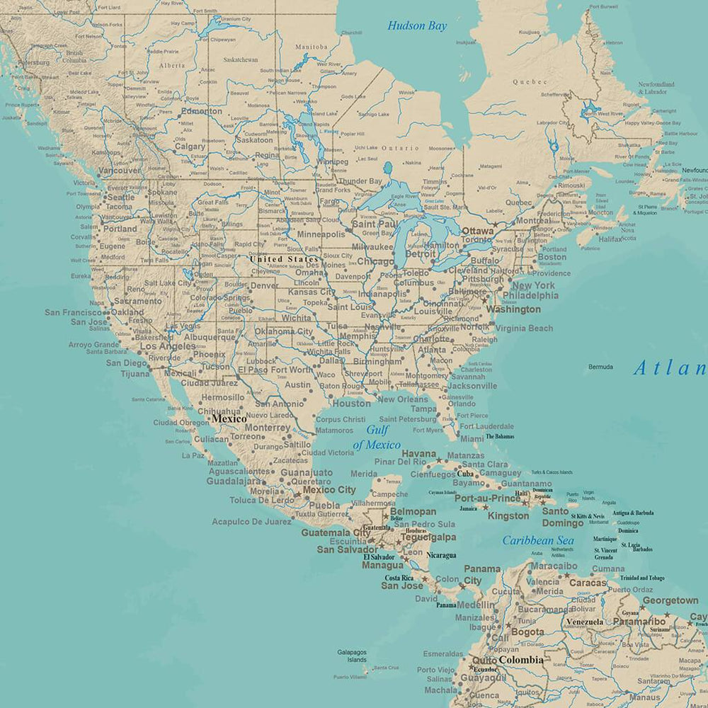 Portable Canvas Map of the World | Personalized World Travel Map ...