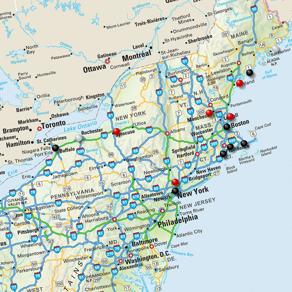 Highway Map Of Eastern United States