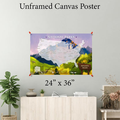 Watercolor National Parks Canvas Poster 24 x 36