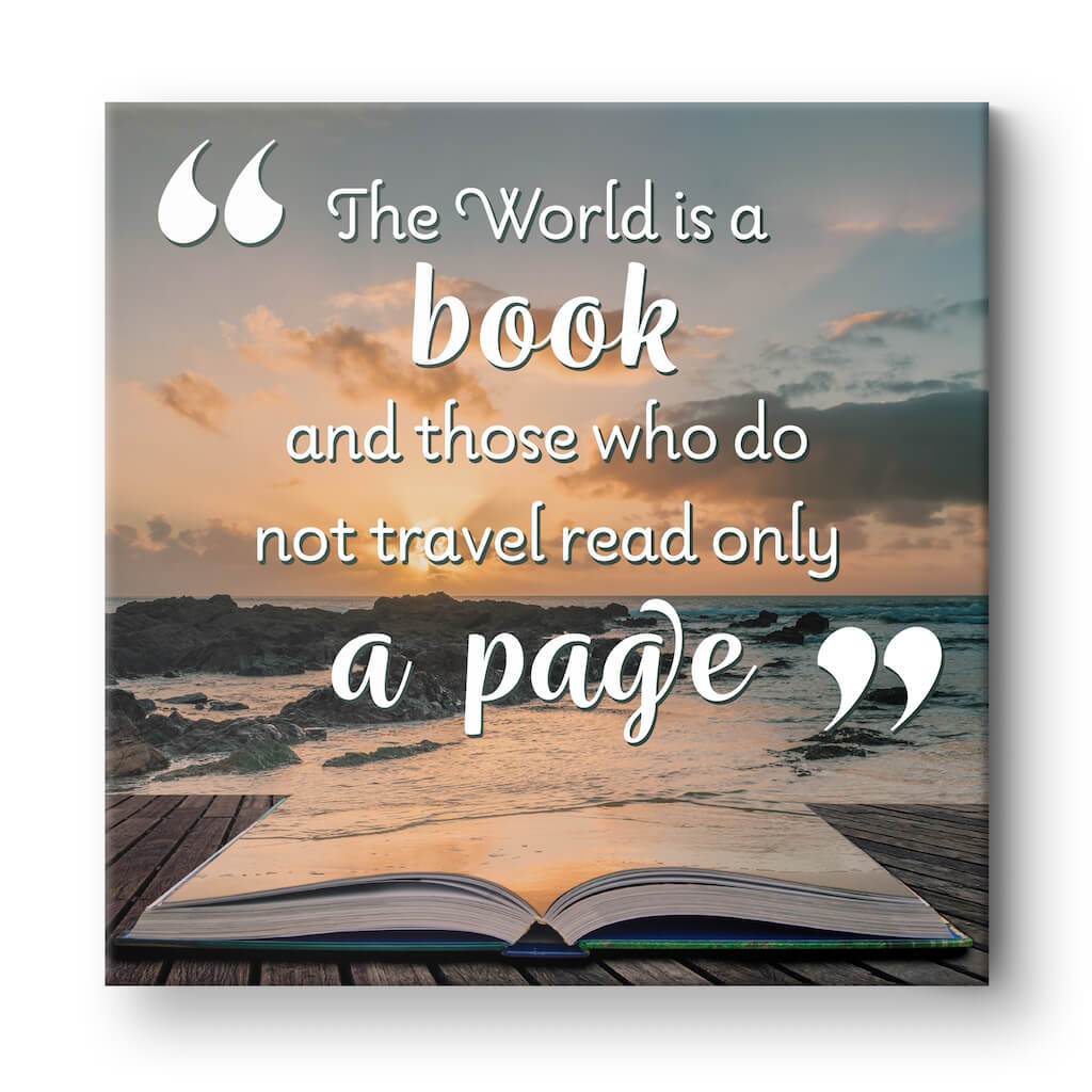 Tazza In Ceramica Bianca 283g Con Frase 'The World Is A Book' - Regalo Base, Stampa Fronte/retro, Lavabile In Microonde E Lavastoviglie